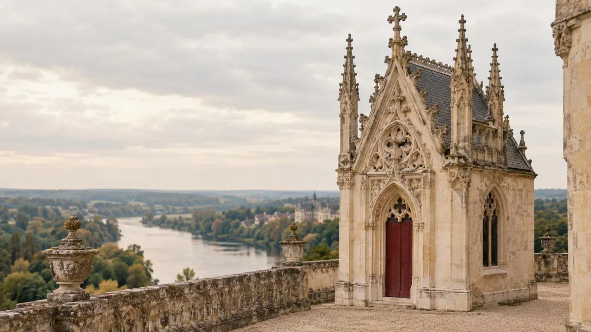 La chapelle Saint-Hubert, de style gothique flamboyant, sur la terrasse du château d'Amboise